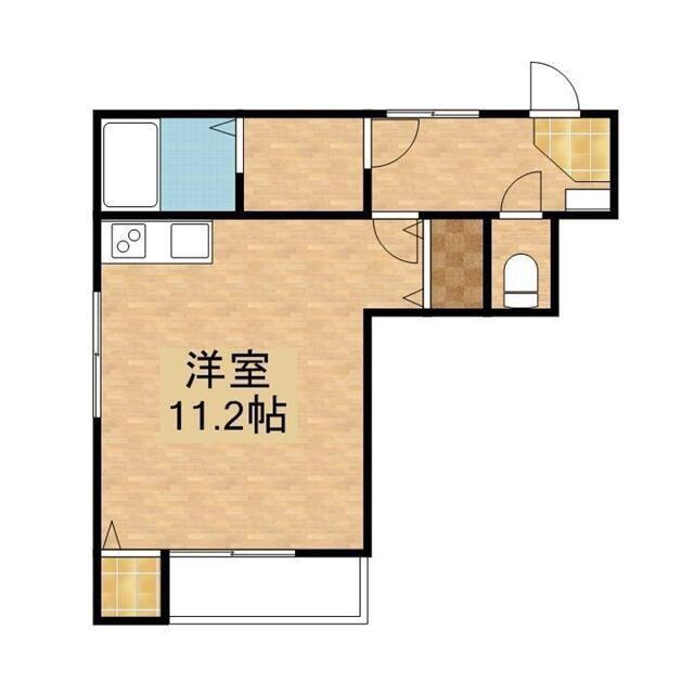 FKマンション(ワンルーム/2階)の間取り写真