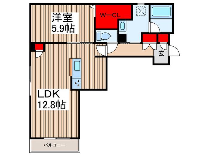セルディーナ天神(1LDK/1階)の間取り写真