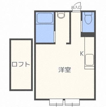 メイプルクラブ(1K/1階)の間取り写真