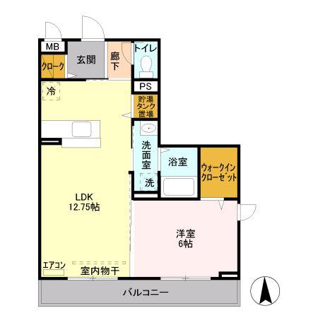 D-ROOM・SKI(1LDK/2階)の間取り写真
