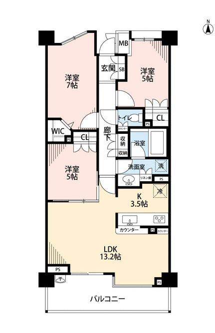 フルーヴ押上(3LDK/6階)の間取り写真
