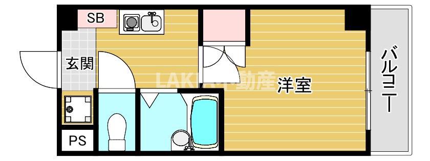 ドミール桜川II(1K/8階)の間取り写真