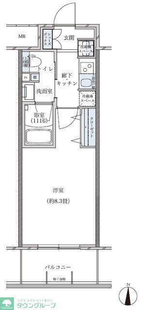 パークアクシス名古屋山王(1K/13階)の間取り写真