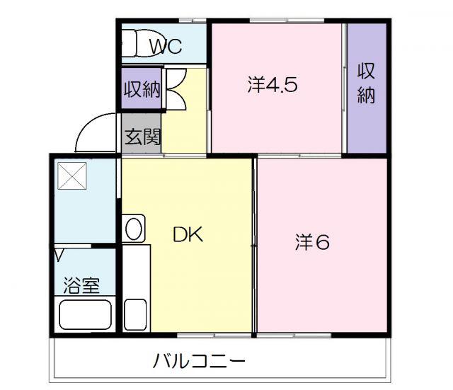 ヴィラナリー本郷 I号棟(2DK/3階)の間取り写真