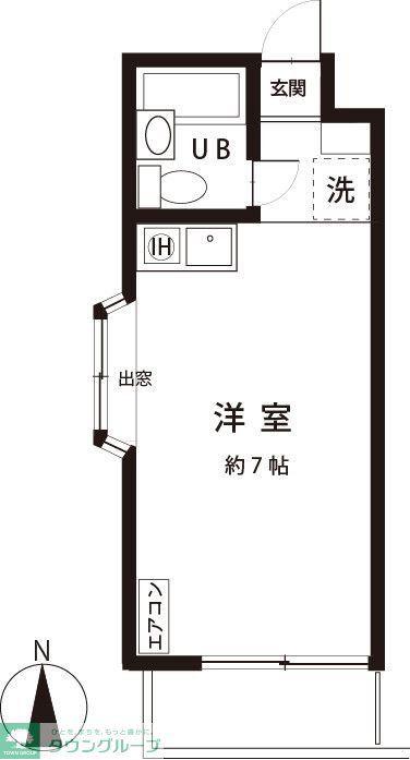 今野第2コーポ(ワンルーム/1階)の間取り写真