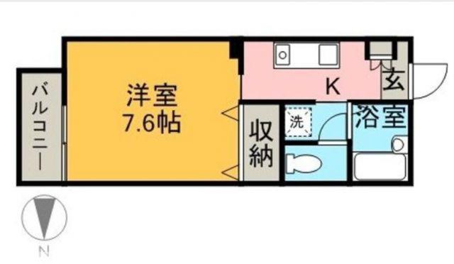 フォブールM(1K/2階)の間取り写真