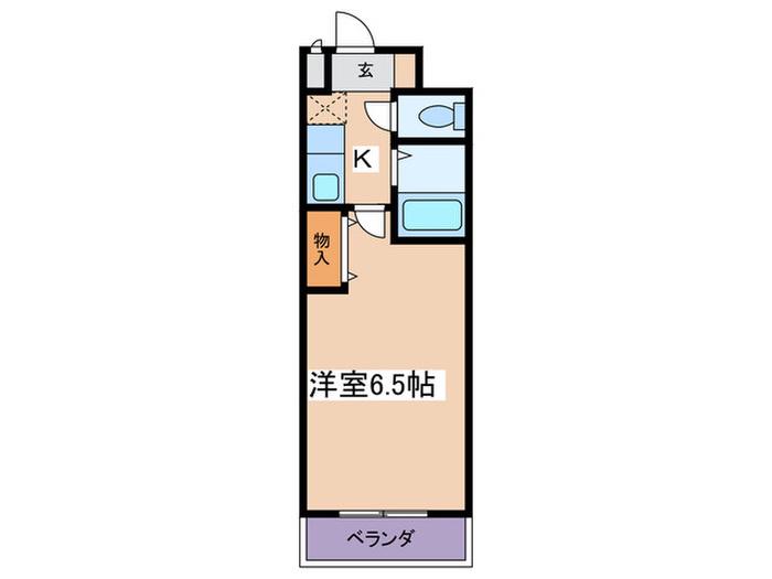HOPE CITY 天神橋 B棟(1K/2階)の間取り写真
