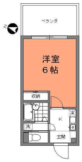 サンライズ壱番館(1K/2階)の間取り写真