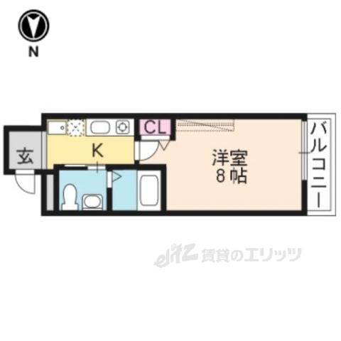 アークリード今出川大宮(1K/2階)の間取り写真