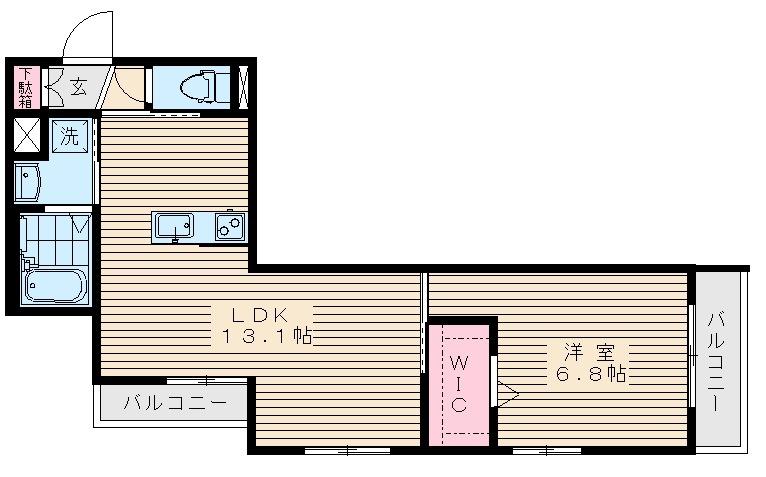 家政ハイツ七番館(1LDK/2階)の間取り写真