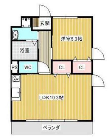 アーバンスタイル(1LDK/1階)の間取り写真