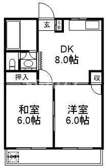 モアステージ(2DK/2階)の間取り写真