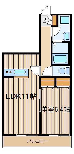 ソレアード(1LDK/1階)の間取り写真