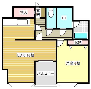 西3.4マンション(1LDK/4階)の間取り写真
