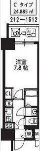 S-RESIDENCE新大阪駅前(1K/15階)の間取り写真