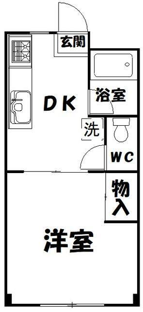 堀内コーポ(1DK/3階)の間取り写真