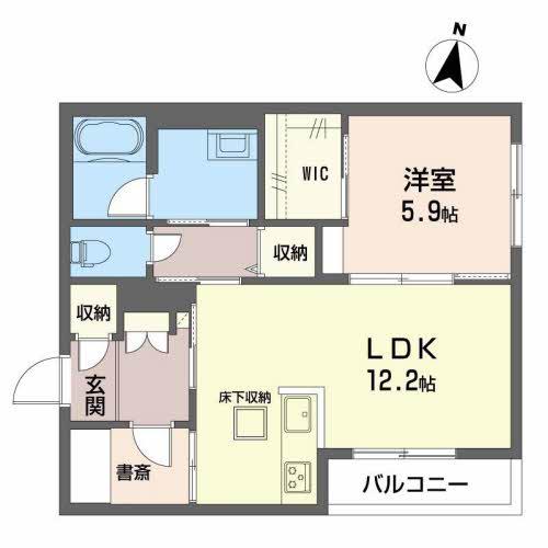 シュポールS(1SLDK/1階)の間取り写真