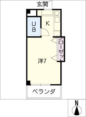 ペルテ旭(ワンルーム/3階)の間取り写真