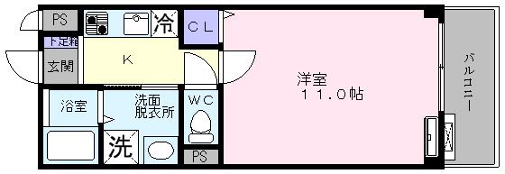 メゾンなか2(1K/1階)の間取り写真