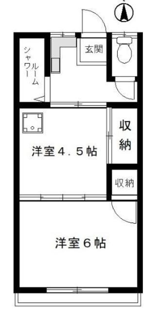 石森マンション(2K/3階)の間取り写真