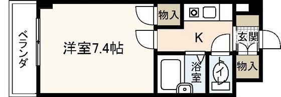 ソレーユ西山(1K/3階)の間取り写真