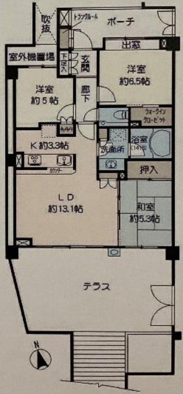 山王プレイス(3LDK/1階)の間取り写真
