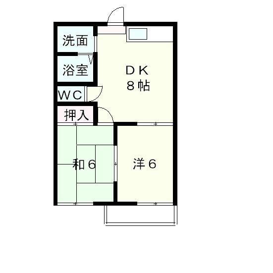 ハイツアルペンローズ(2DK/1階)の間取り写真