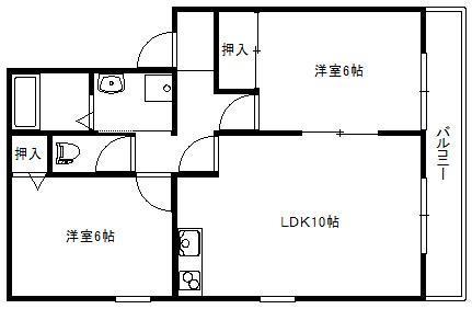 サニーコート (2LDK/2階)の間取り写真