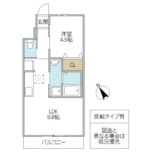 LA・VITA(1LDK/1階)の間取り写真