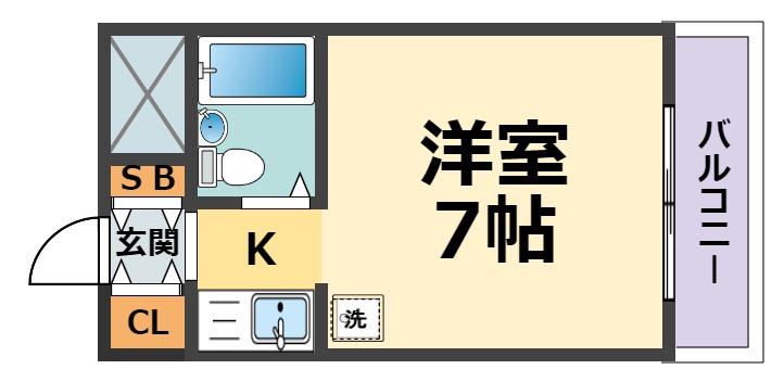 ラフォーレ甲子園(1K/4階)の間取り写真
