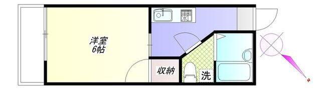 吉祥寺イースト(1K/2階)の間取り写真