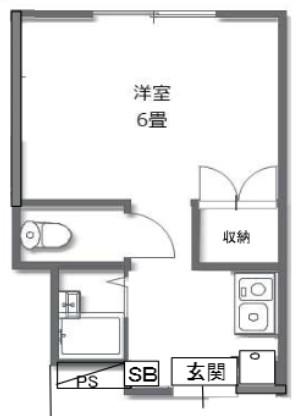 ミヤビハイツII(1K/1階)の間取り写真