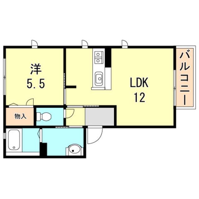DIAS DEUX(1LDK/2階)の間取り写真