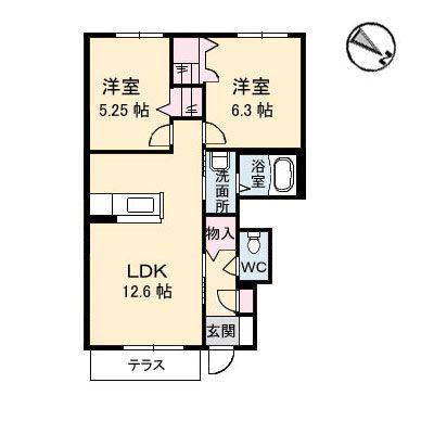 サニーコート(2LDK/1階)の間取り写真