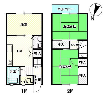 Kハウス3(3DK/1階)の間取り写真