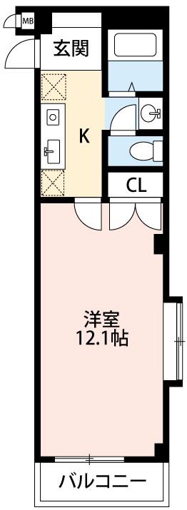 O-PALETTE(1K/1階)の間取り写真