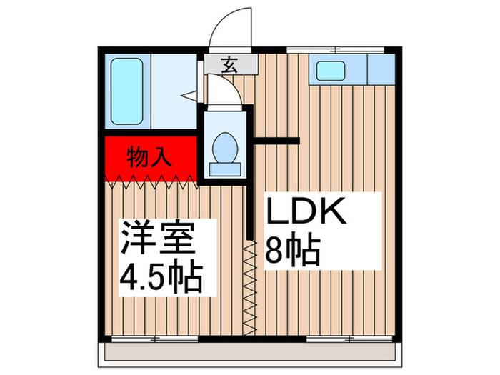 幸町ハイム(1LDK/2階)の間取り写真
