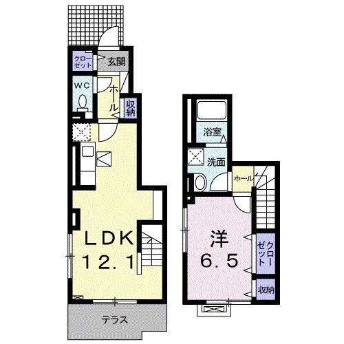 ブラン辻の城(1LDK/1階)の間取り写真