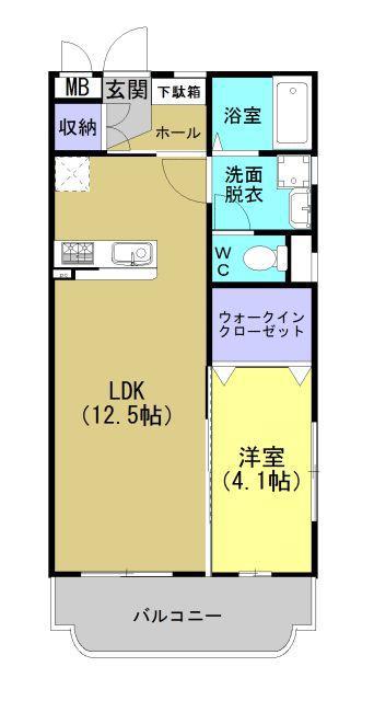 エスポワールSACHI(1LDK/3階)の間取り写真