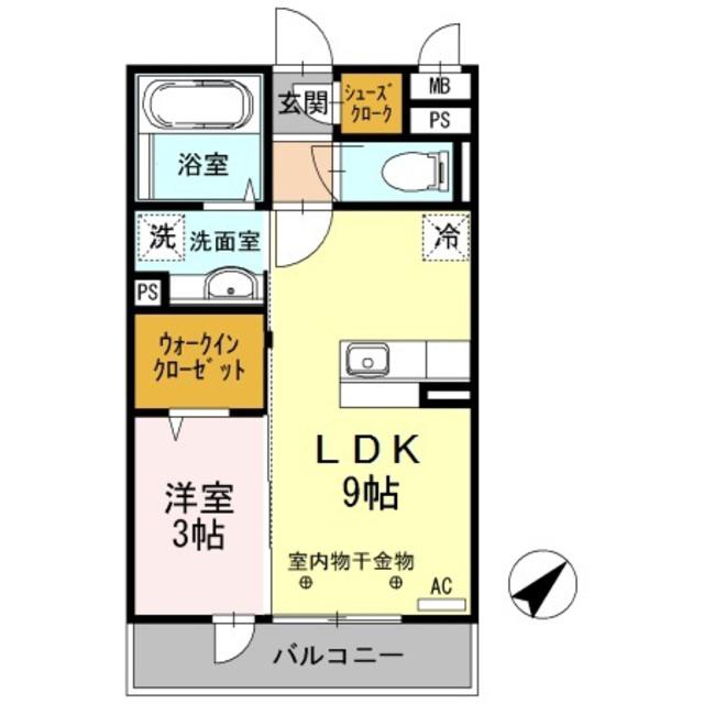 グレースコート(1LDK/2階)の間取り写真