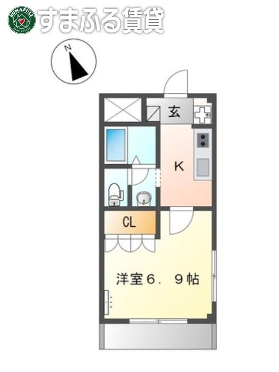 フラワーハイツ松本(1K/1階)の間取り写真