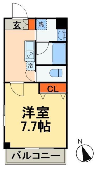 レオステーションフロント鬼越(1K/5階)の間取り写真