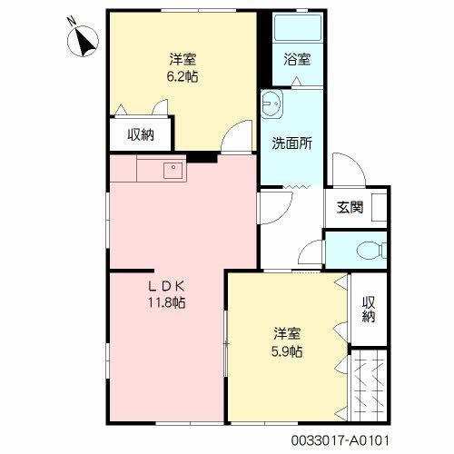 ステラパラッツォ A(2LDK/1階)の間取り写真