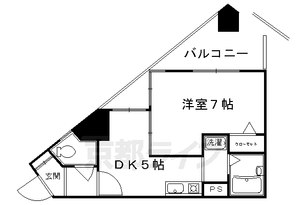 エスリード京都駅前(1DK/7階)の間取り写真