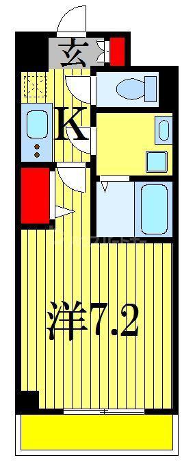 N-STAGE西船橋II(1K/2階)の間取り写真