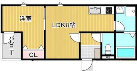 HALELE A TACHIKAWA(1LDK/1階)の間取り写真