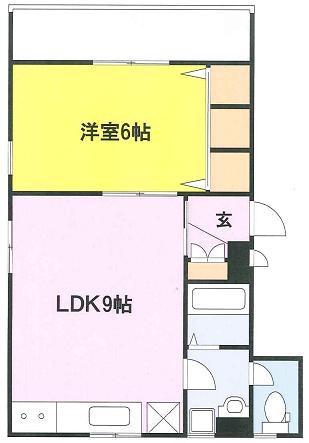 サンコート浅間(1LDK/4階)の間取り写真