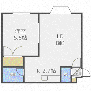 セトル澄川(1LDK/3階)の間取り写真