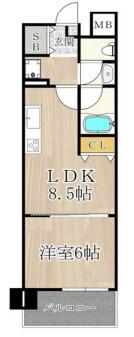 CITY SPIRE桜川I(1LDK/2階)の間取り写真