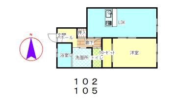 ハピネス新所東(1LDK/1階)の間取り写真